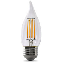 Feit Electric BPEFC40/927CA/FIL/2 LED Bulb, Decorative, Flame Tip Lamp, 40 W