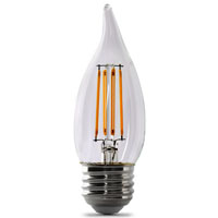 Feit Electric BPEFC60/950CA/FIL LED Bulb, 120 V, 5.5 W, Medium E26, Flame
