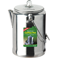 COGHLAN'S 1346 Coffee Pot; 9 Cups Capacity; Aluminum; Silver