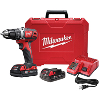 Milwaukee 2606-22CT Drill/Driver Kit, 18 V Battery, M18 Lithium-Ion Battery,