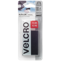 VELCRO ALFA-LOK STRIPS BLK PK4