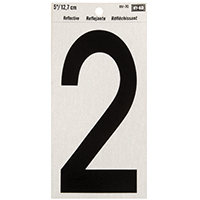 NUMBER HOUSE 2 5IN REFL BLK