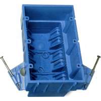 Carlon BH353A Outlet Box, 3 -Gang, PVC, Blue, Nail Mounting