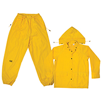 RAIN SUIT POLY YELLOW 3PC MED