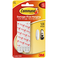 Command 17023P Refill Strip, 3/4 in W, 3-5/8 in L, White