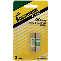 Bussmann BP/FNM-20 Time Delay Fuse, 20 A, 250 V, 10 kA Interrupt, Melamine