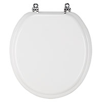 TOILET SEAT STD 17IN WHT/CHRM