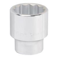 Vulcan MT-SM6036 Drive Socket, 36 mm Socket, 3/4 in Drive, 12-Point, Chrome Vanadium Steel, Chrome  