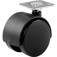 2"BLK DUAL CASTER BX/2 24015SSR