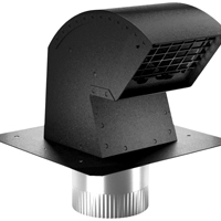 Cap Vent Roof Exhaust Blk 4in