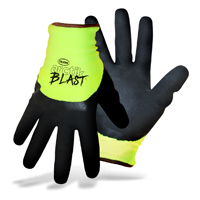 GLOVES LATEX HIVIS GRN MED