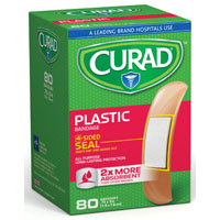 CURAD CUR02278RB Adhesive Bandage, 3/4 in W, 3 in L, Plastic Bandage