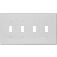 WALL PLATE 4GANG TGL STD WHITE