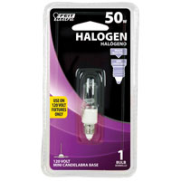 Feit Electric BPQ50/CL/MC Tubular Halogen Lamp, 50 W, T4, Candelabra E11