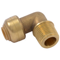 SharkBite U276LFA Dishwasher Elbow, 1/4 x 3/8 in, Slip Joint x MNPT, Brass,