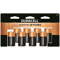 DURACELL MN14R8DWZ17 Battery, 1.5 V Battery, C Battery, Alkaline, Manganese