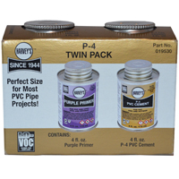 PVC CEMENT/PRIMER TWIN PK 4 OZ