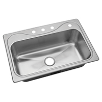 Sink Single Bowl Ss 33x22x9 4h