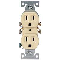 OUTLET DOUBLE 15A 125V IVORY