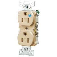Eaton Wiring Devices TWRBR15V Duplex Receptacle, 2 -Pole, 15 A, 125 V, Back,