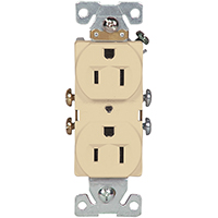 Eaton Wiring Devices 827V-BOX Duplex Receptacle, 2 -Pole, 15 A, 125 V, Side