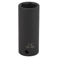 Vulcan MT6580178 Deep Impact Socket, 7/8 in Socket, 1/2 in Drive, Deep Drive, 6-Point, Chrome Molybd