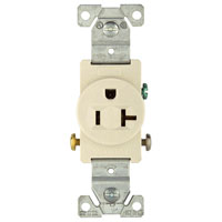 RECEPTACLE SGL LT ALMOND 125V