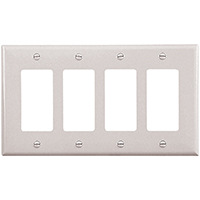 WALL PLATE 4 GANG DECR MID WHT