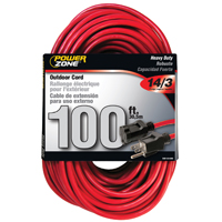 CORD EXT14/3X100FT RED