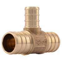 TEE BRASS PEX 3/4 X 3/4 X 1/2