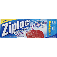 20CT PT ZIPLOC FREEZER BAGS