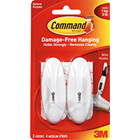 Command 17068 Wire Hook, 3 lb Weight Capacity, Metal/Plastic