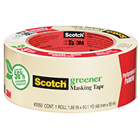 Scotch 2050.75 Performance Painting Masking Tape, 60.1 yd L, 3/4 in W,