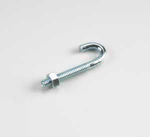 "J" BOLT BOLT W/ NUT 1/4" X 4"