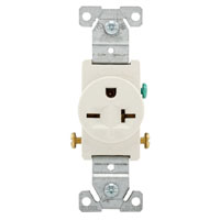 RECEPTACLE SGL LT ALMOND 250V