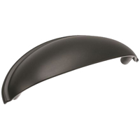 PULL CUP CABINET FLT BLACK 3IN