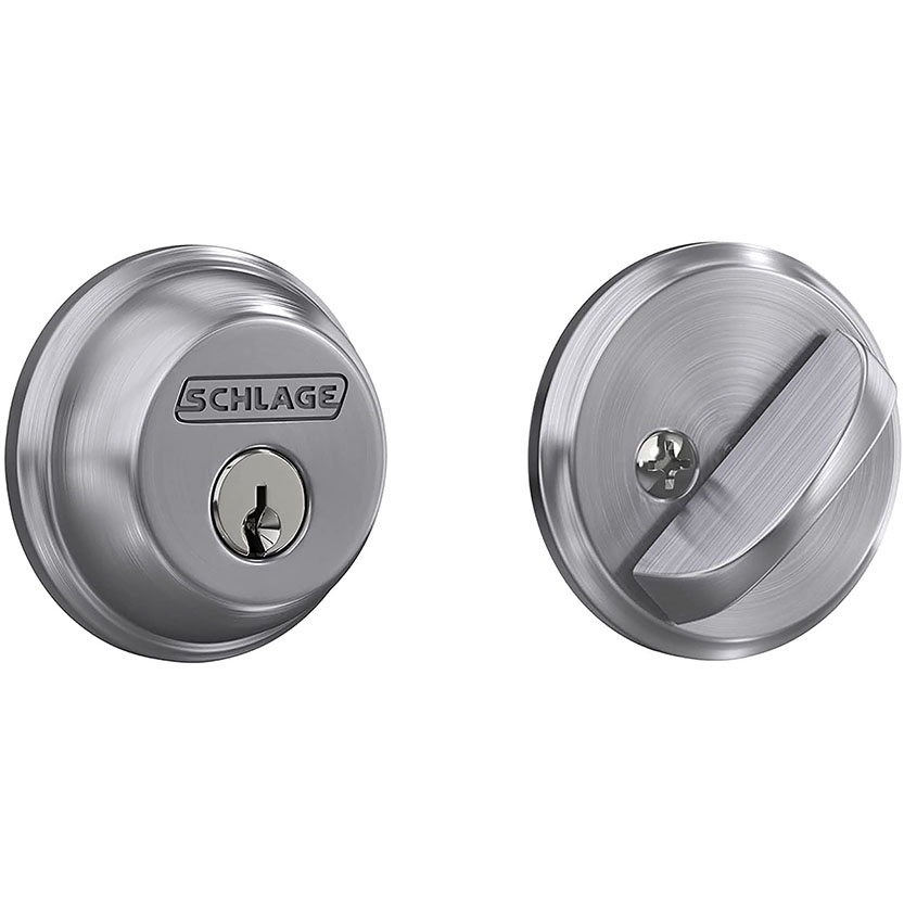 SCHLAGE SGL DEADBOLT STN CHROME