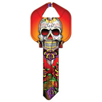 KW1-29 KEYBLANK SKULL-PAINT