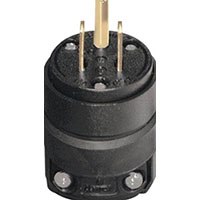 PLUG BLK RUBBR GRND 15A125V