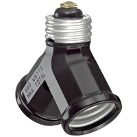 TWIN SOCKET LAMP ADAPTER BRN