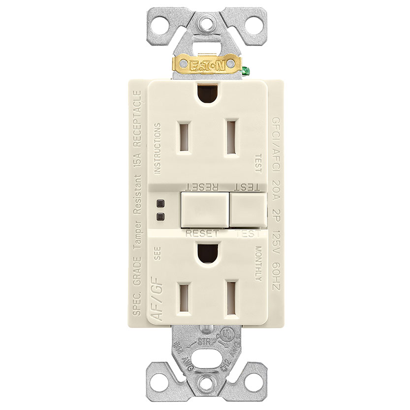 Eaton Wiring Devices TRAFGF15LA-K-L Duplex Receptacle Wallplate, 2 -Pole, 15