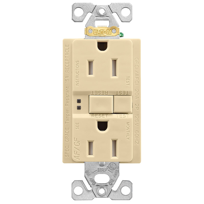 Eaton Wiring Devices TRAFGF15V-K-L Duplex Receptacle Wallplate, 2 -Pole, 15