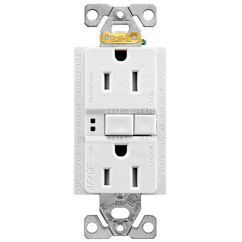 Eaton Wiring Devices TRAFGF15W-K-L Duplex Receptacle Wallplate, 2 -Pole, 15