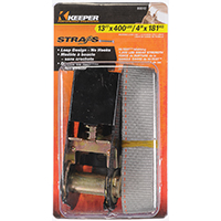 KEEPER 89512 Tie-Down Strap, 1 in W, 13 ft L, Gray, 400 lb Working Load,