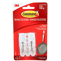 WIRE HOOK MED WHT 2PK