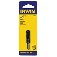 IRWIN 43904 Plug Cutter, 1/4 in Dia Shank, Hex, 1/4 in Dia Cutter