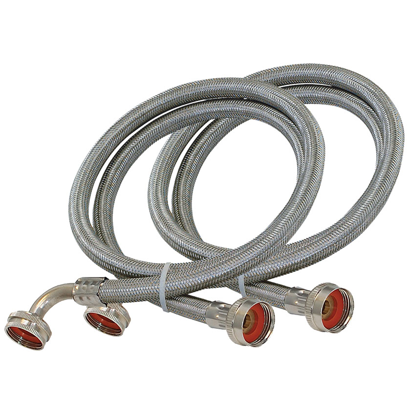 HOSE WASHING MACH SS ELBOW 5FT