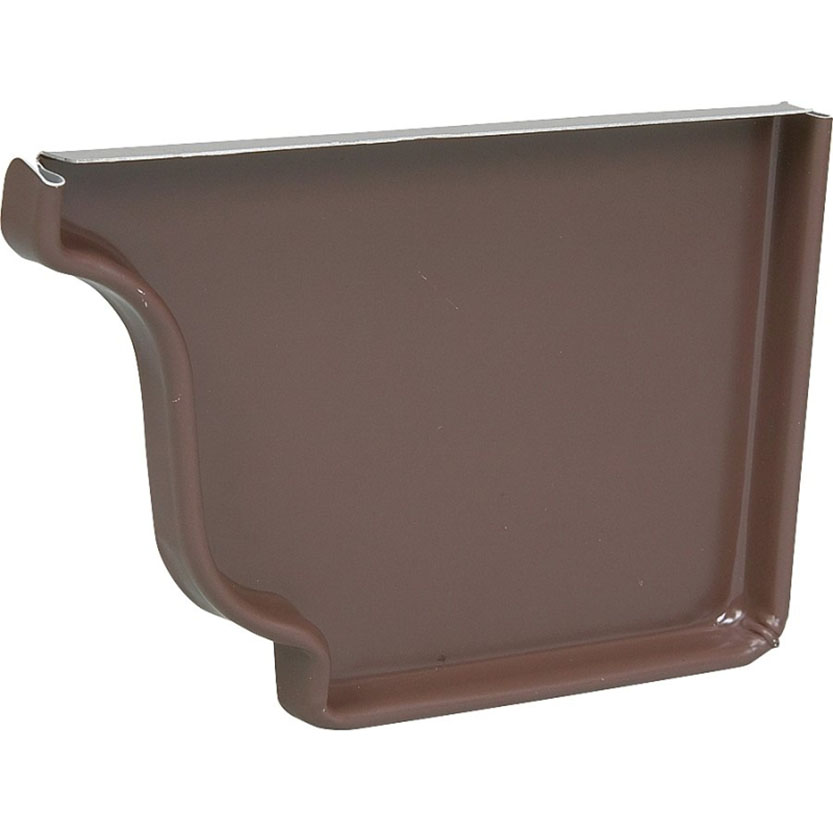 END CAP GUTTER RIGHT BROWN 5IN