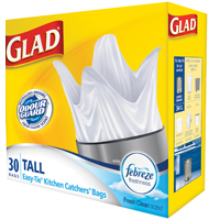 10519FZ GLAD EASY TIE TALL BAG