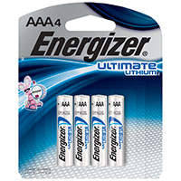 Energizer L92 L92SBP-4 Ultimate Battery, 1.5 V Battery, 1250 mAh, AAA